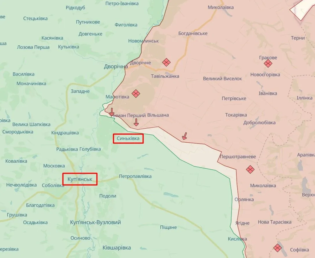 Войска РФ пытаются прорвать оборону ВСУ на Купянском направлении: Маляр рассказала о ситуации. Карта