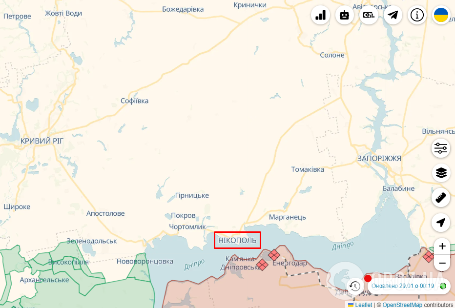 Никополь (Днепропетровская область) на карте