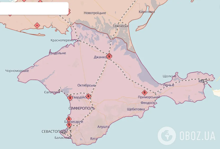 Оккупированный Крым. Карта