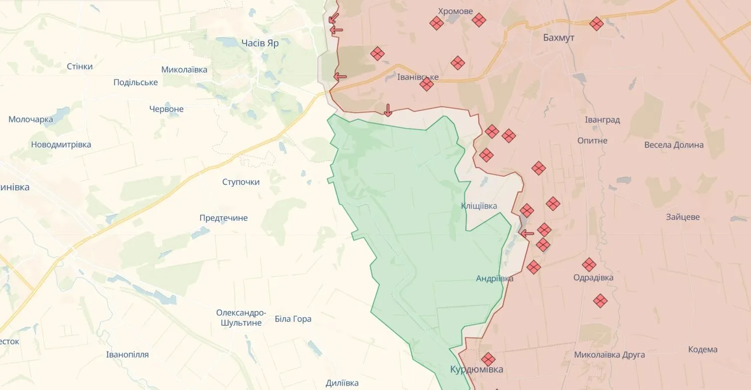 Силы обороны выбили войска РФ с позиций в Серебрянском лесничестве: карта